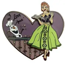 Anna + Lucille Ball Pin - Disney Fantasy Pin Frozen Double Dots Pins LE 35 JUMBO