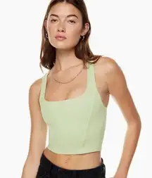 Aritzia Sunday Best Jagger Square Neck Corset Cropped Tank Top Green Size Large