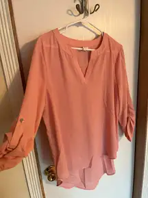 Peach Flowy Top