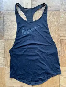 Nike  Dri-Fit black loose-fitting tank/singlet Sz XS EUC low/open back racerback