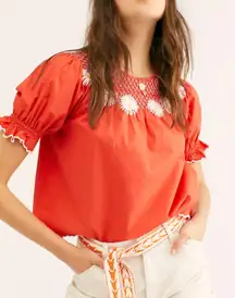 SAYLOR Zuzu‎ Daisy Floral Top Red Medium