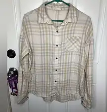 Prana Small Plaid Button Down Shirt