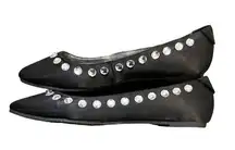 Rampage Lyndsey Women's Black Flats Size 9M Rhinestones Fabric Man Made Shoes