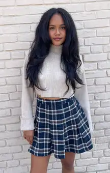 NWT  preppy navy plaid mini skirt