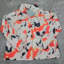 Women's UA RECOVER Woven Upstream Camo Jacket Size Large Orange White‎ Black NWT