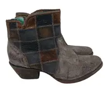 Corral Vintage Ankle Booties Patchwork Leather Size 8 C3123 Gray Boot