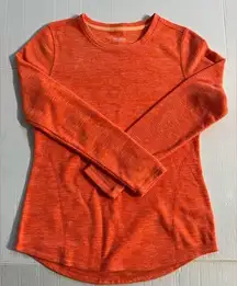 Tek Gear Orange Fleece Crewneck Womens Size Small