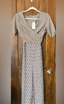 Stylish Gray and White Patterned Jumpsuit