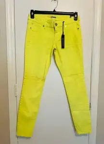 EXPRESS  Neon Yellow Leggings  Jeans womens Size 8