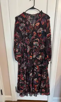 Maia Midi Dress Fall Paisley Long Sleeve