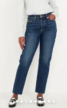 NWT  Lagos High Rise Curvy OG Straight Button Fly Raw Hem Denim Jeans