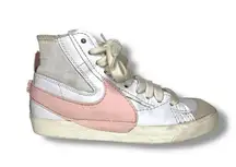Nike Blazers Mid 77 Pink and White Sneakers Athletic Trainers Shoes 8