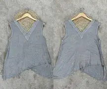 Dairi Fashion Women’s Asymmetric V-Neck Sleeveless Top Minimalist in Gray L