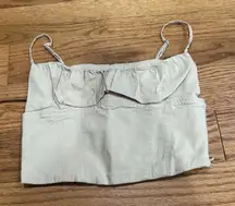 ZARA Babydoll Corset Crop Top Adjustable Straps Beige Festival XS