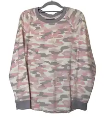 New Kensie pink camo fuzzy sweatshirt pajama top Sz‎ XL