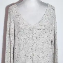 If It Were Me Waffle Knit Oatmeal Sweater with Speckled Fabric Size XS