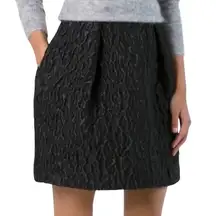 FRNCH Lucy Paris Black Embroidered Pleated Mini Skirt NWT Size Medium
