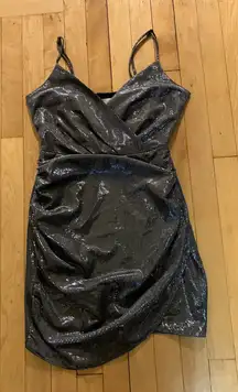 Ramy Brook Silver Metallic Madilyn Mini Dress