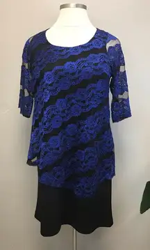 Catherines Blue Lace Overlay Dress