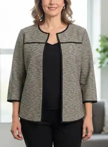 MING WANG Metallic Thread‎ Blazer Jacket Women’s Size Large