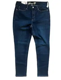 NWT Womens Seven7 Seven 7 Tummyless High Rise Skinny Dark Rinse Jeans - Sz 16