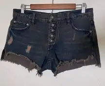 FREE People Runaway Slouchy Denim Cutoff Shorts 26‎