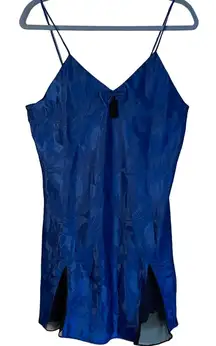 Victorias Secret Gold Label Lingerie Womens Size M Blue Black Satin Sexy Vintage