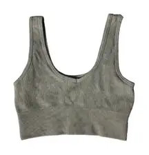 Green Sports Bra Small Seamless Padded Stretch Workout Gym Fitness Top