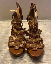 Guess Brown Gladiator Style Wedges