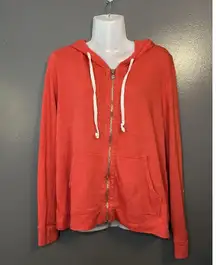 SoulCycle Hoodie Womens Large Full Zip Sleeve Spell Out Back Wheel Logo Made USA