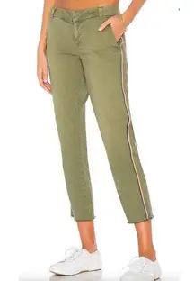 Sunday Revolve Le Soleil Pant Contrast Stripe Frayed Hem in Cactus Size 28 NWT