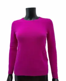 Charter‎ Club Luxury 100% Cashmere Sweater Fuchsia Pink XS Crewneck Soft Knit