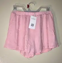 Zaful NWT  Double Lined Lace Shorts Size Small Pink