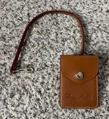 Dooney Bourke Brown Leather Card ID Bill Clip‎ Pouch