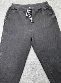 Aerie Women's Charcoal Gray Ribbed Jogger Lounge Pants Women's Large Pockets