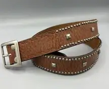 Women’s Brown Leather Belt Studded