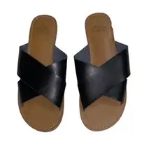 Faded Glory Black Sandals(Size 8)