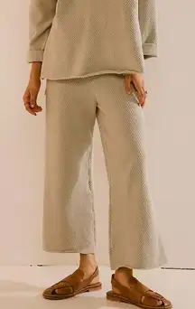 Free People Beach Hailee Wide Leg Lounge Pants Women’s Large Tan