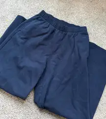 navy hollister wide leg sweatpants