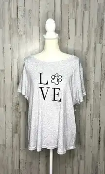 NWT‎ Laura Ashley Women's 2XL Gray Dog Paw Print Graphic Pajama T-Shirt