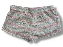 Aerie Fair Isle Print Pajama Shorts Women’s Small Cotton Modal Lounge