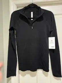 Athleta MOMENTUM 1/2 ZIP SOLID Black Small