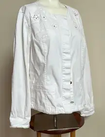 Christopher & banks fringed denium white  Jacket