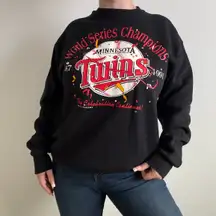 Vintage 1991 Minnesota Twins World Series Champions Black Pullover Sweatshirt