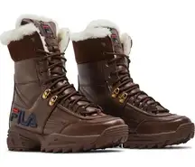 Fila Women’s Disruptor Combat Boot‎ 'Brown' in size 7.5