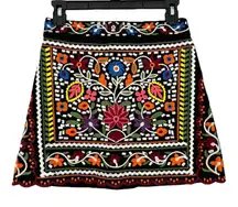 Lulus Dont Stop The Party Embroidered Mini Skirt Black Size Small