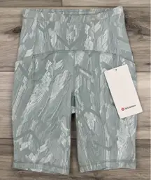 Lululemon Shorts Swift Speed HR 8” Biker‎ Jacquard Silver Blue Run Sz 2 NWT