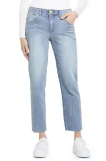 WIT & WISDOM 'Ab'Solution High Waist Raw Hem Crop Slim Straight Leg Jeans 6 NWT