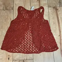 Mimi Chica‎ - crochet tank top - women’s size small - burnt/orange rust