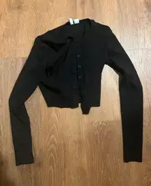 Cropped Black Cardigan